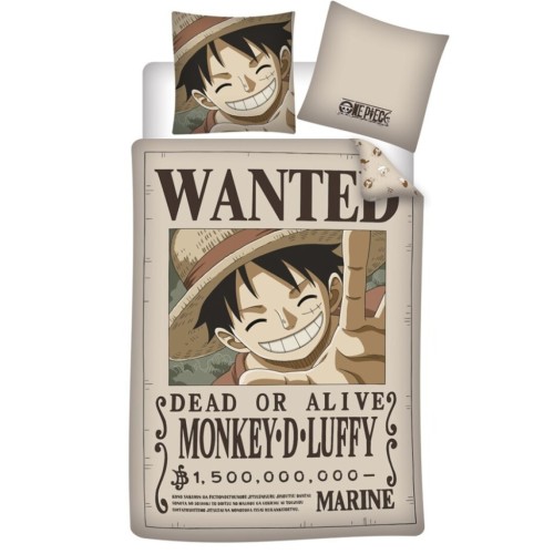 One Piece Wanted bedding cover 140×200cm, 65×65 cm