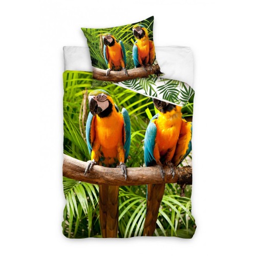 Parrot Forest bedding set 140×200cm, 65x65 cm