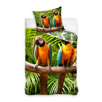 Parrot Forest bedding set 140×200cm, 65x65 cm
