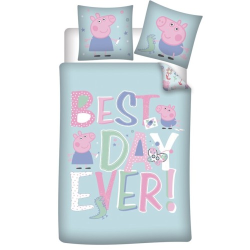 Peppa Pig Best Day duvet cover 140×200cm, 63×63 cm microfibre