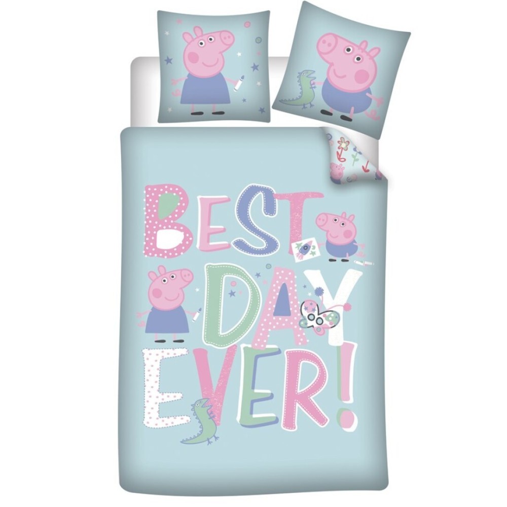 Peppa Pig Best Day duvet cover 140×200cm, 63×63 cm microfibre