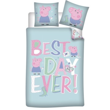 Peppa Pig Best Day duvet cover 140×200cm, 63×63 cm microfibre