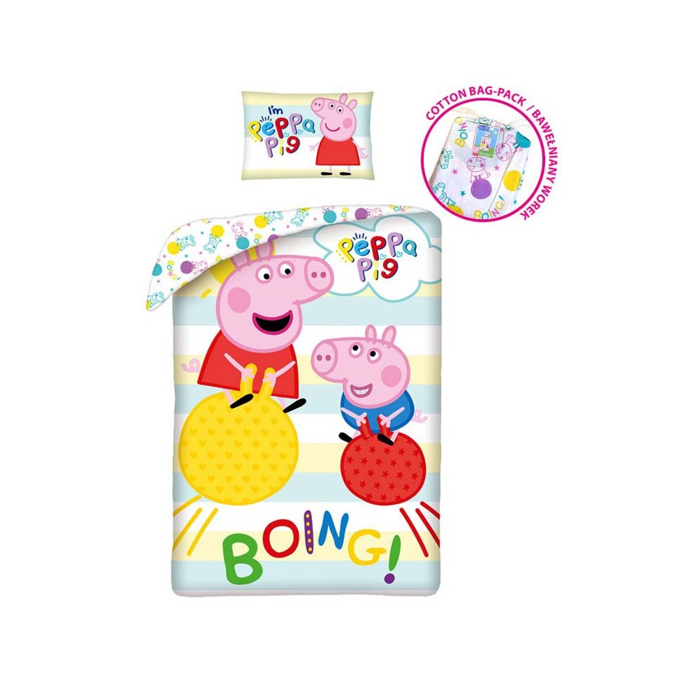 Peppa Pig Boing bedding set 140×200cm, 70×90 cm