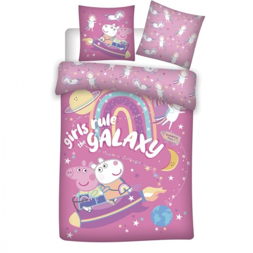Peppa Pig Galaxy Bedding Set 140×200cm, 63×63 cm Microfibre