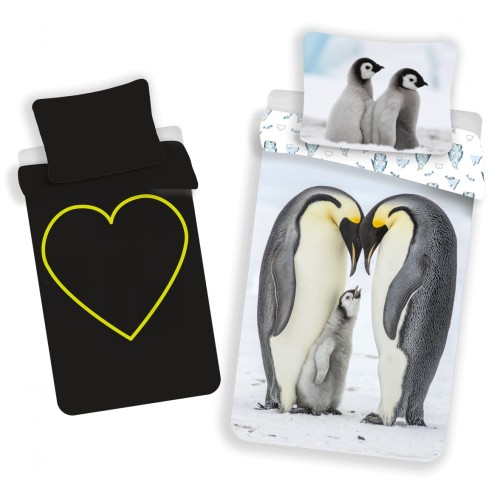 Animals Penguin Bedding Set Glowing in the Dark 140x200cm, 70x90 cm