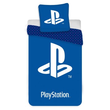 PlayStation Blue Bedding Set Logo 140×200cm, 70×90 cm