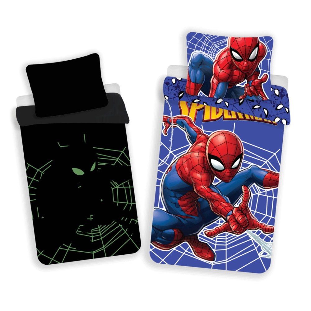 Spiderman Glow-in-the-dark bedding set 140×200cm, 70×90 cm