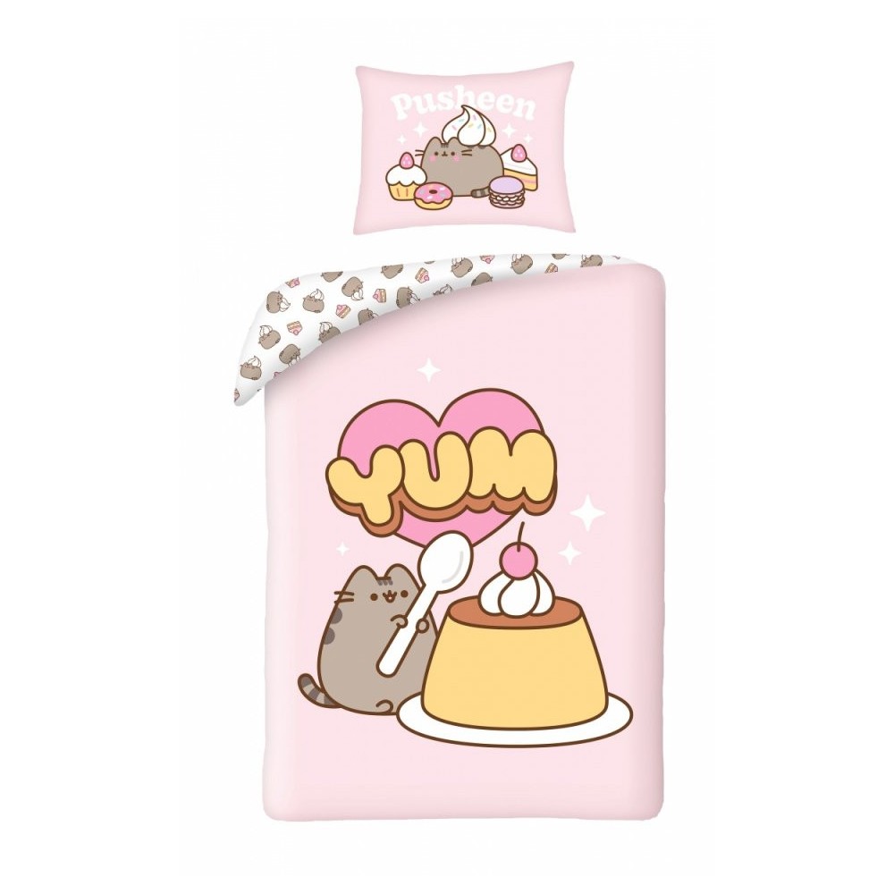 Pusheen Yum bedding cover 140×200cm, 70×90 cm