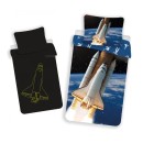 Space Rocket glow-in-the-dark bedding set 140×200cm, 70x90 cm
