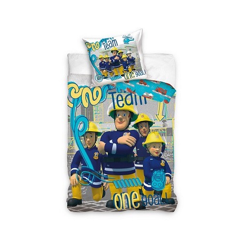 Fireman Sam Team Goal Bedding Set 140×200cm, 70x90 cm