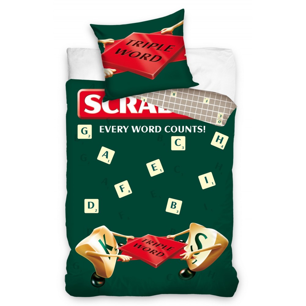 Scrabble Triple Word bedding cover 140×200cm, 70×90 cm