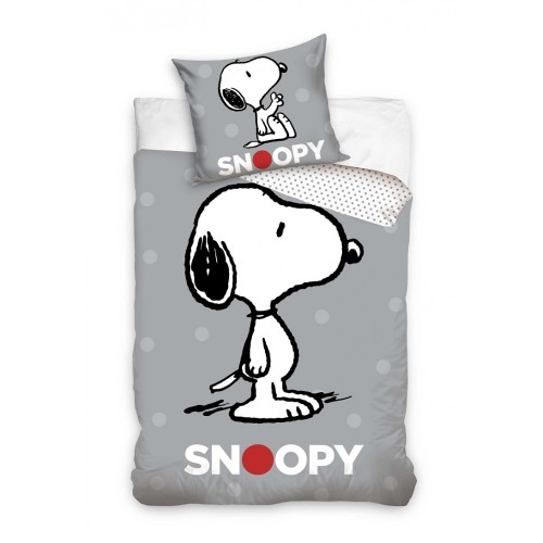 Snoopy Grey bedding set 140×200cm, 70x90 cm