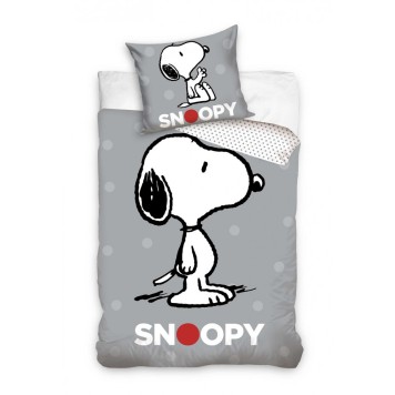 Snoopy Grey bedding set 140×200cm, 70x90 cm