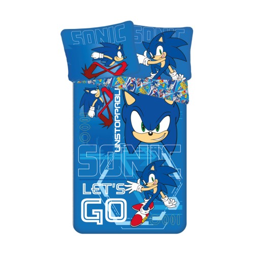 Sonic the Hedgehog Let's go Sonic the Hedgehog Bedding Set 140×200cm, 70×90 cm