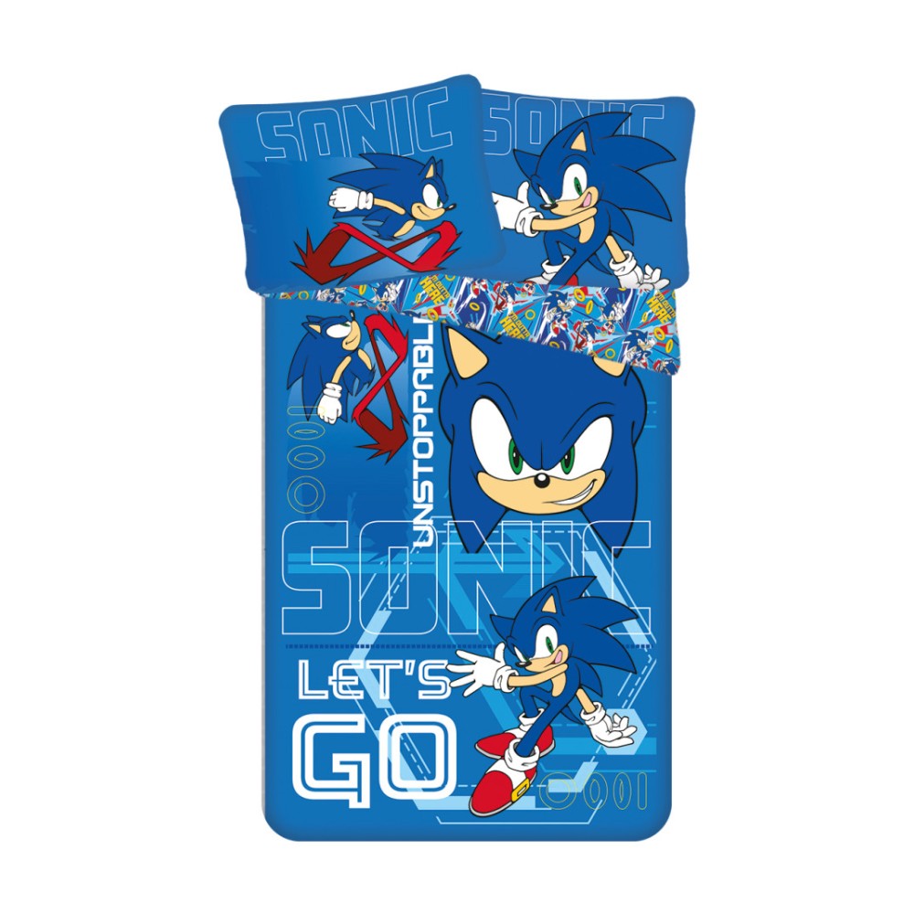 Sonic the Hedgehog Let's go Sonic the Hedgehog Bedding Set 140×200cm, 70×90 cm