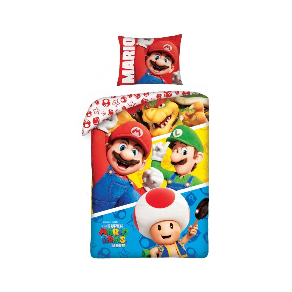 Super Mario Bros ágyneműhuzat 140×200cm, 70×90 cm