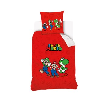Super Mario Red bedding set 140×200cm, 70×90 cm