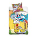 Tom and Jerry Yellow Car bedding set 140×200cm, 70x90 cm