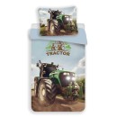 Tractor Green bedding set 140x200cm, 70x90 cm microfibre