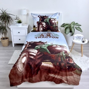 Tractor Green bedding set 140x200cm, 70x90 cm microfibre
