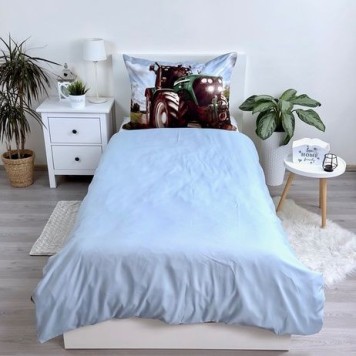 Tractor Green bedding set 140x200cm, 70x90 cm microfibre