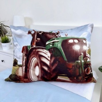 Tractor Green bedding set 140x200cm, 70x90 cm microfibre