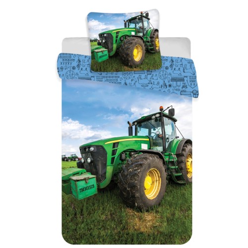 Tractor Green Field, bedding cover 140×200cm, 70×90 cm