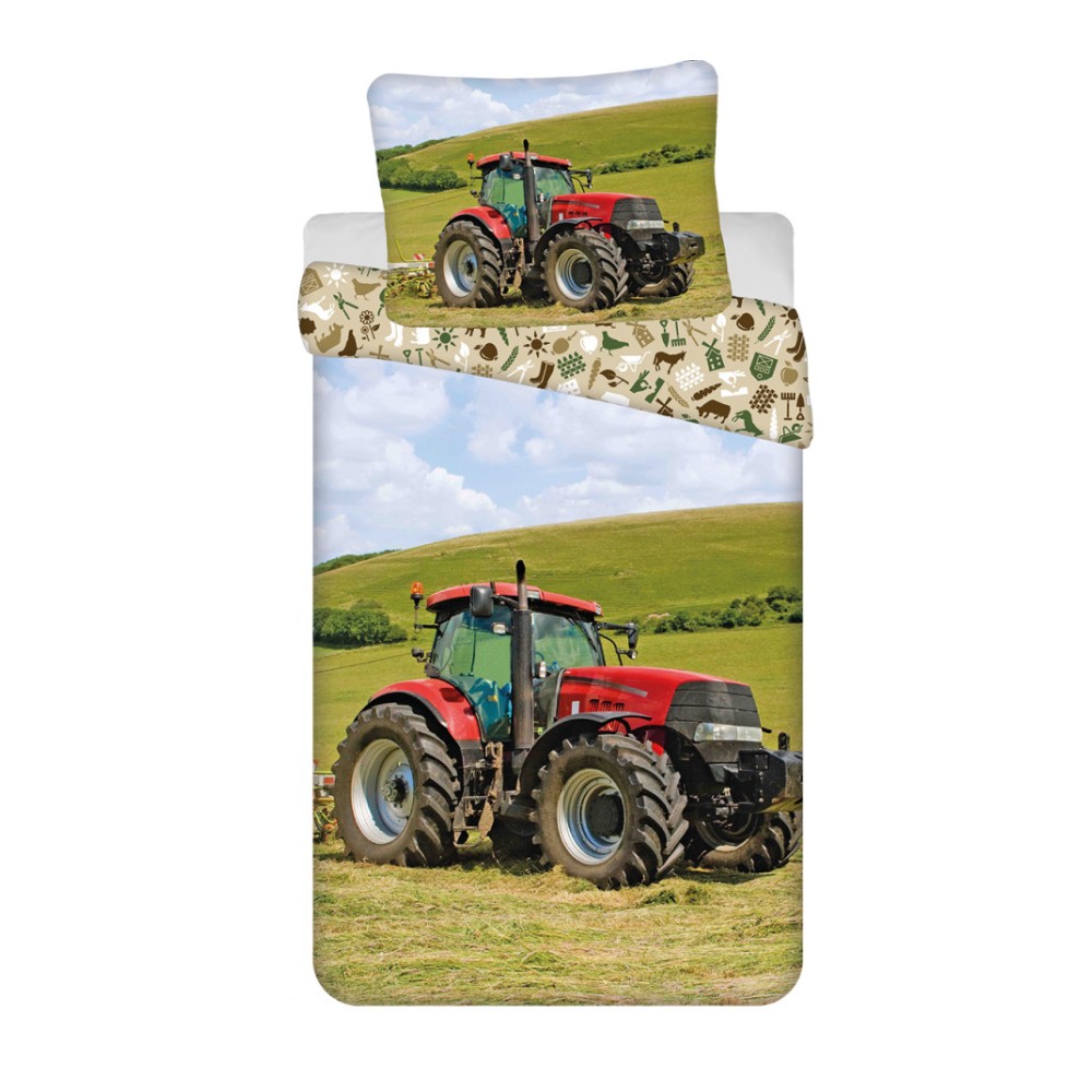 Tractor Red bedding set 140×200 cm, 70×90 cm