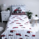 Tractor glow in the dark bedding set Red 140×200cm, 70x90 cm