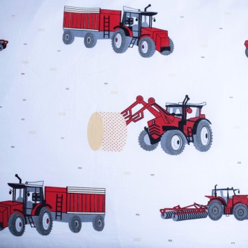 Tractor glow in the dark bedding set Red 140×200cm, 70x90 cm