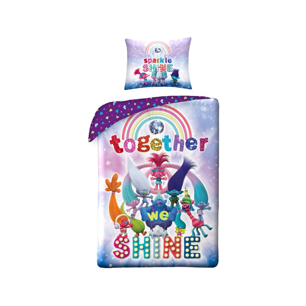 Trolls Shine bedding set 140x200 cm, 70x90 cm