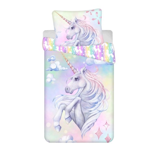 Unicorn Pastel Rainbow bedding set 140×200cm, 70×90 cm