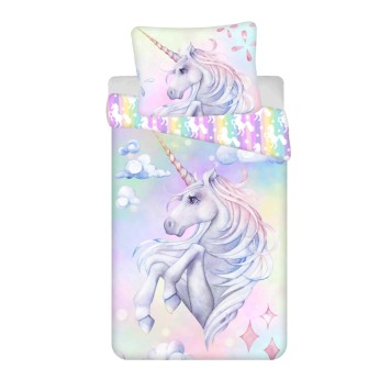 Unicorn Pastel Rainbow bedding set 140×200cm, 70×90 cm