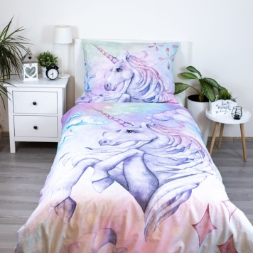 Unicorn Pastel Rainbow bedding set 140×200cm, 70×90 cm