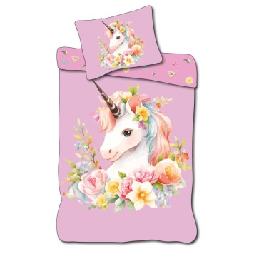 Unicorn Wreath bed linen cover 140×200cm, 70×90 cm