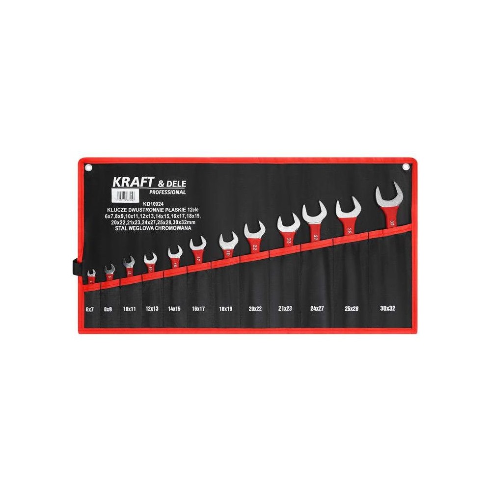 KLUCZE DWUSTRONNIE PŁASKIE 12el. KD10924