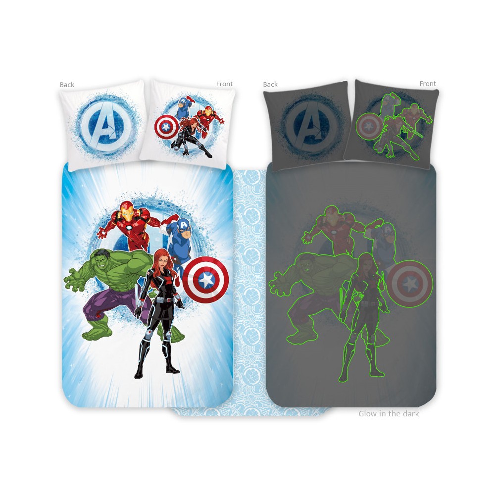 Avengers glow-in-the-dark children's kindergarten bedding set 100x135cm, 40x60cm
