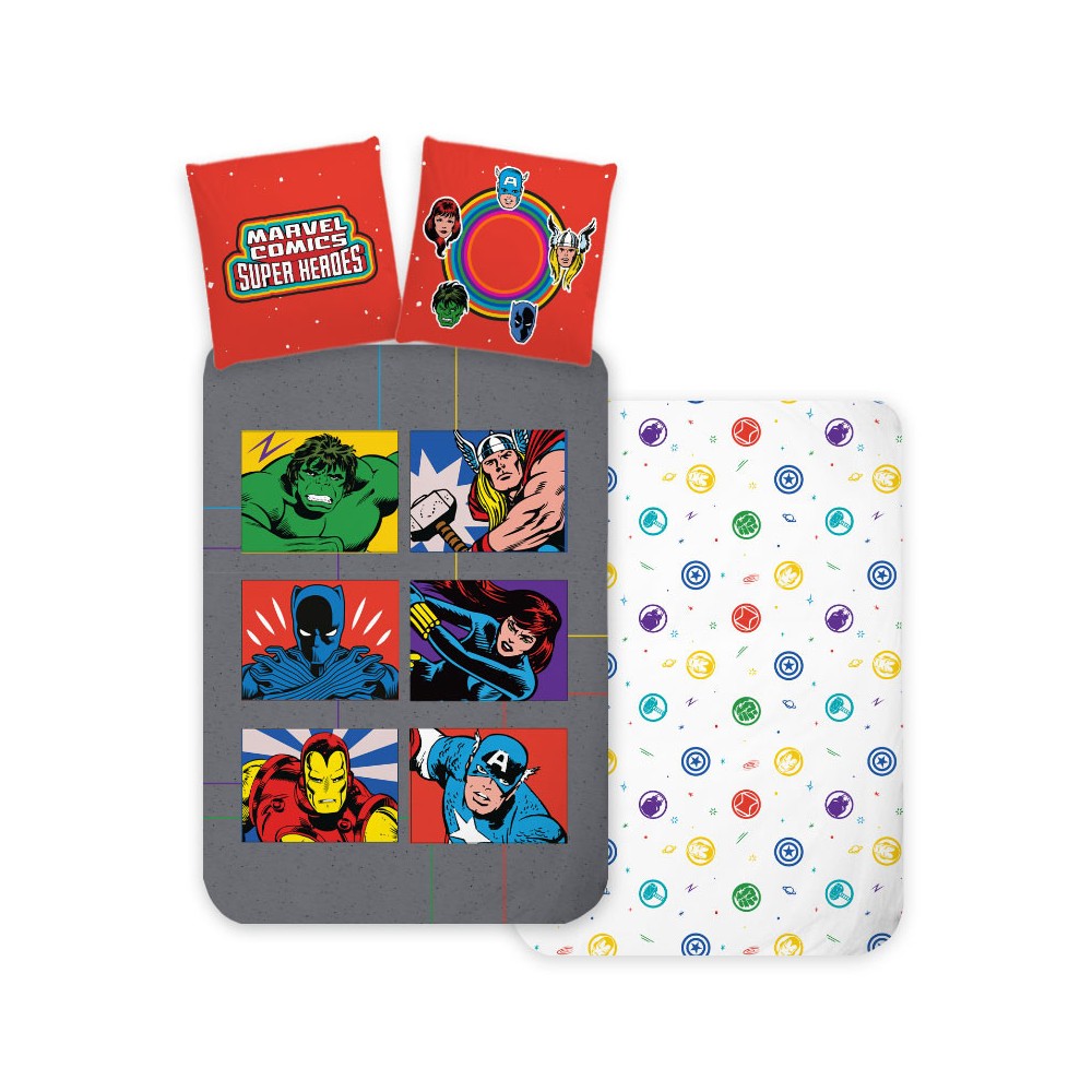 Avengers Symbols children's bedding set 100x135 cm, 40x60 cm