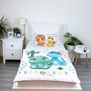Dinosaur Friends children's bedding set 100×135cm, 40×60 cm