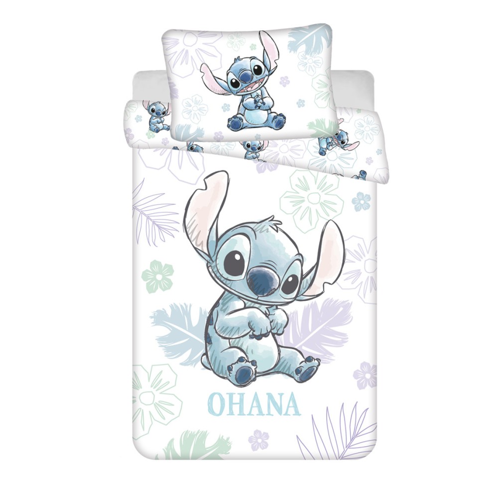 Disney Lilo and Stitch Ohana White Children's bedding set 100×135 cm, 40×60 cm