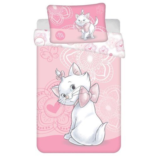 Disney Marie Pink Flower children's duvet cover 100×135cm, 40×60 cm