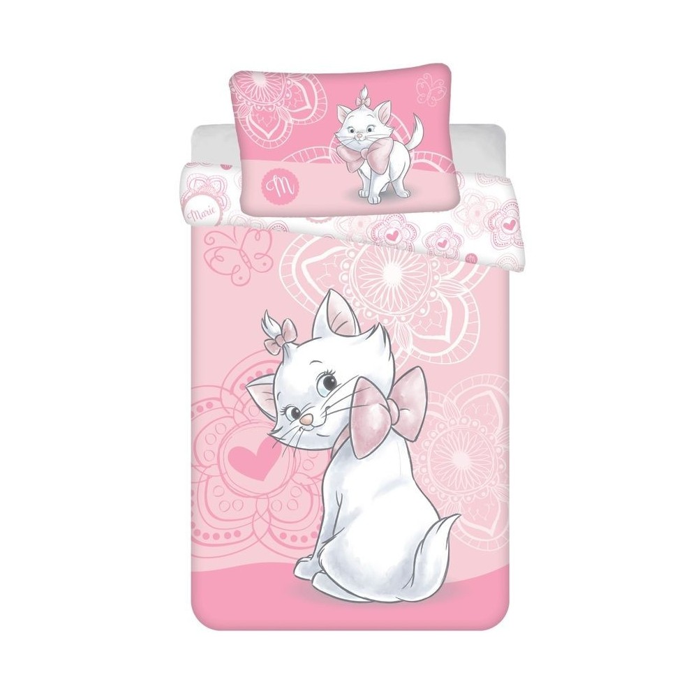 Disney Marie Pink Flower children's duvet cover 100×135cm, 40×60 cm