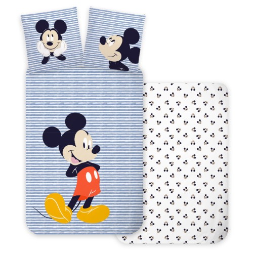 Disney Mickey  Strip children's bed linen 100×140 cm, 40×45 cm