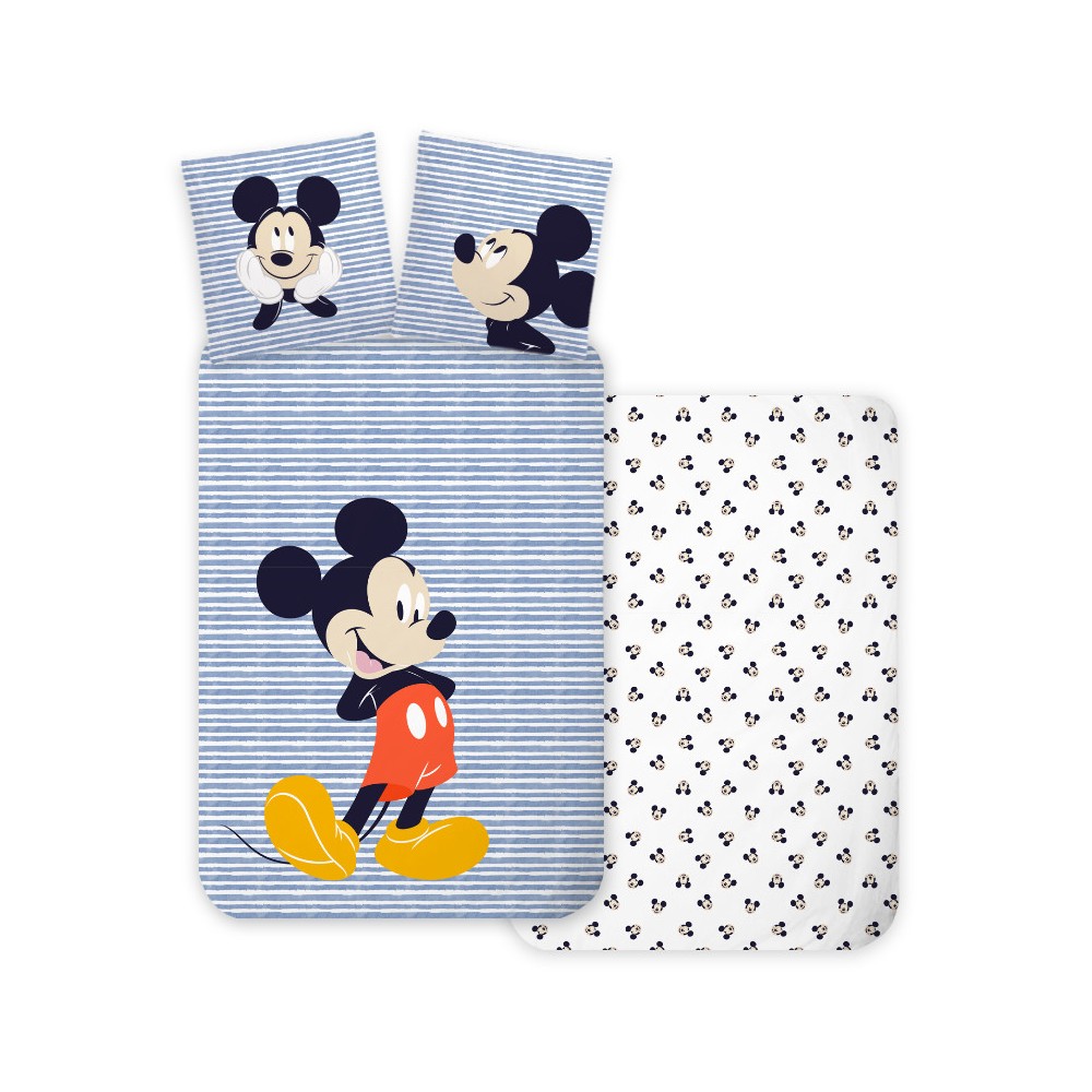Disney Mickey  Strip children's bed linen 100×140 cm, 40×45 cm