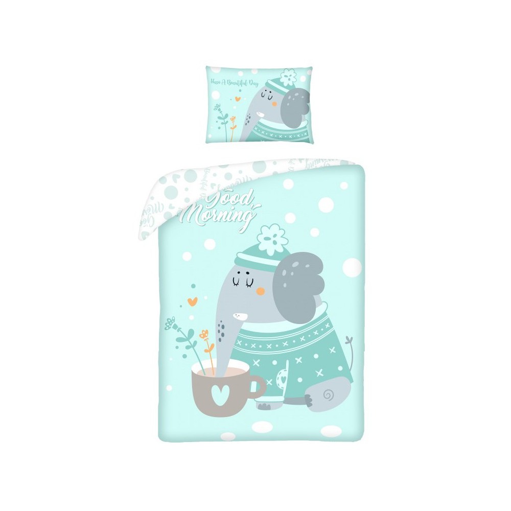 Elephant kids bedding set 100×135cm, 40×60 cm