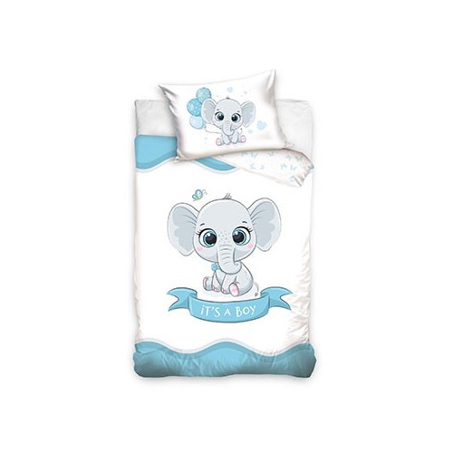 Elephant It's a Boy kids' bedding set 100x135 cm, 40x60 cm