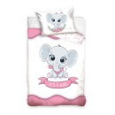 Elephant It's a Girl children's bed linen 100x135 cm, 40x60 cm
