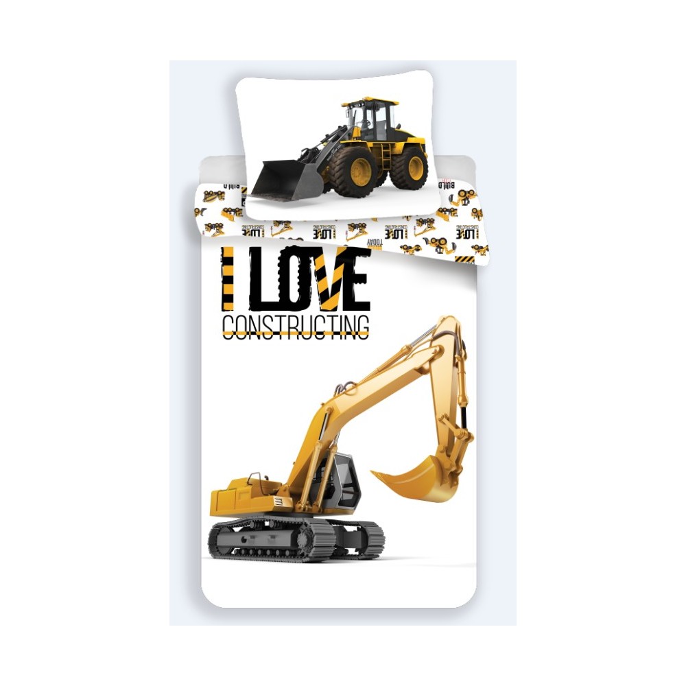 Construction children's bedding set 100×140cm, 40×45 cm