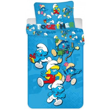 Smurfs Together children's bedding set 100×140 cm, 40×45 cm