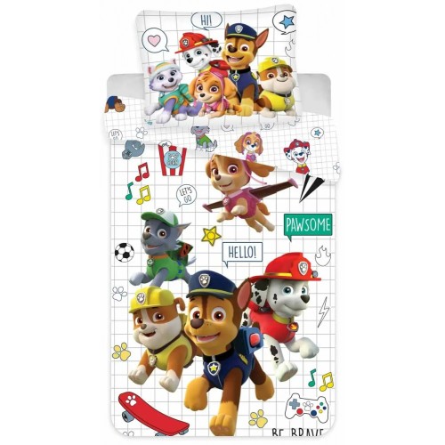 Paw Patrol Grid kids' bed linen set 100×140cm, 40×45 cm